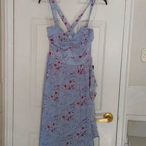 Lulus Powered Blue Flowered Dress